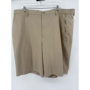 FJ FootJoy Mens Golf Shorts W42 Beige Performance Flat Front Pockets‎ see pics